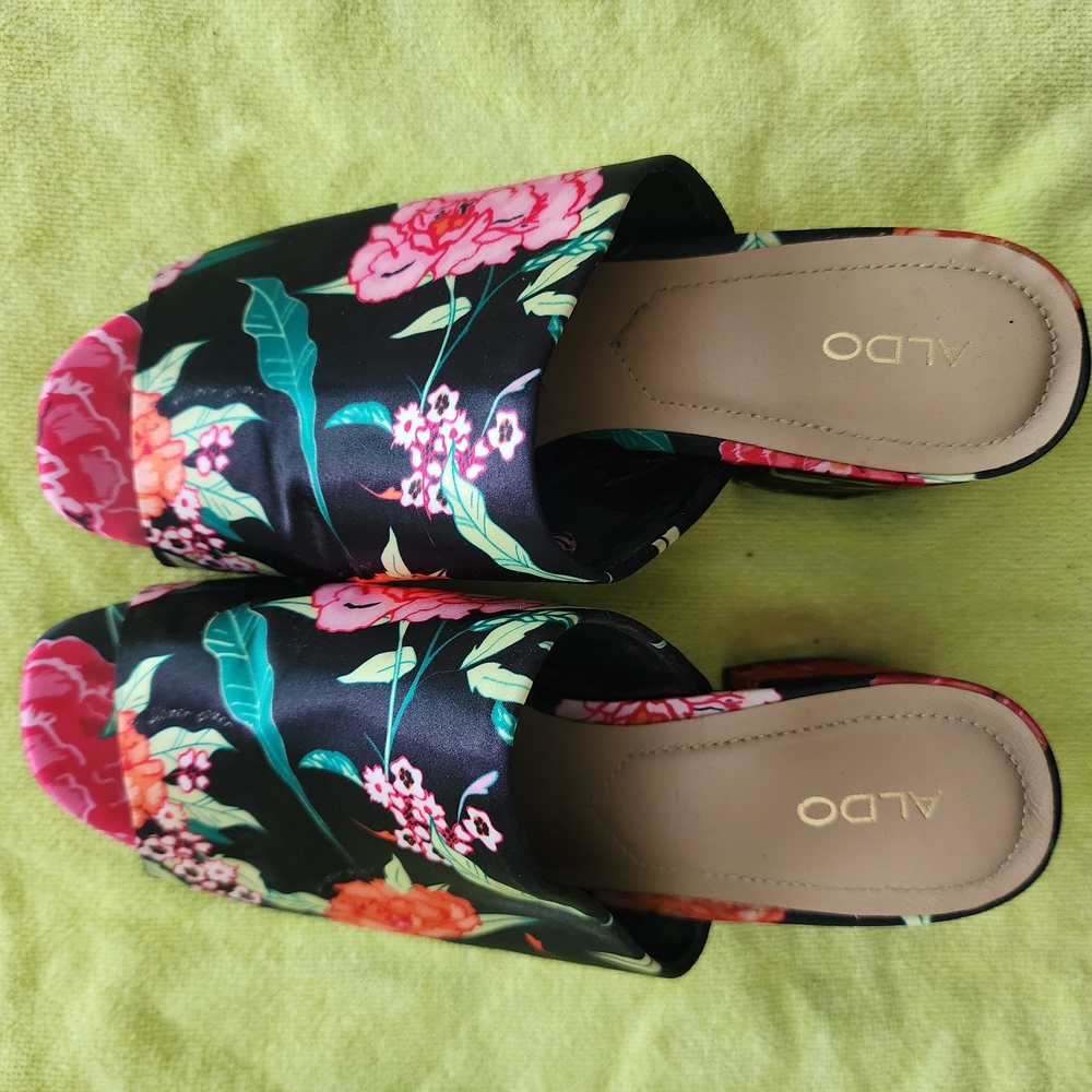 ALDO Women's Floral Black Mules